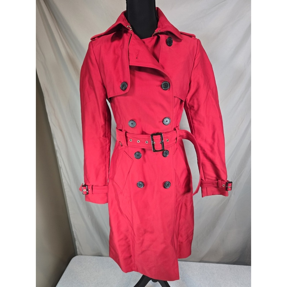 Red Zara Woman Trench Coat, Business Special XS